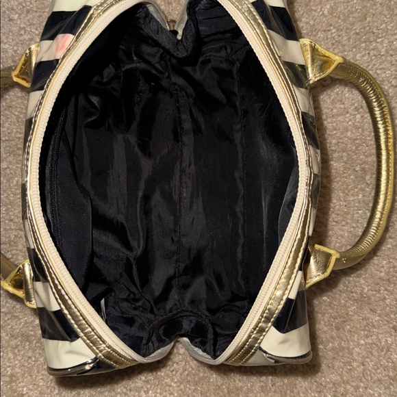 Betsey Johnson Black and White Striped Satchel, Vintage, Rare BETSEY JOHNSON - Picture 10 of 14